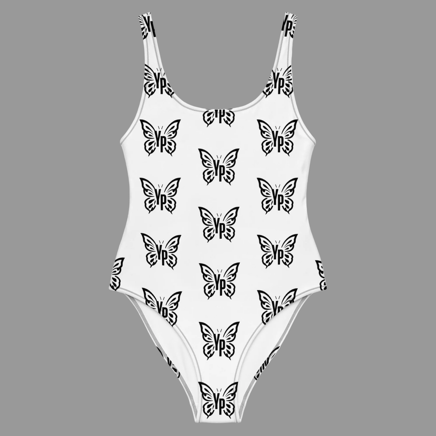 Butterfly Print One-Piece Swimsuit - White