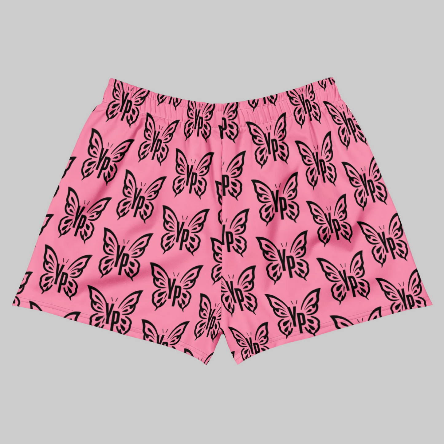 Butterfly Print Athletic Shorts - Pink