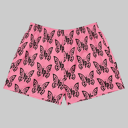 Butterfly Print Athletic Shorts - Pink